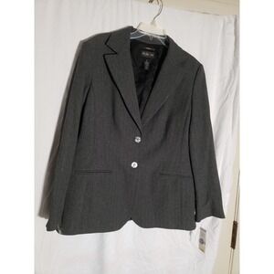 Style & Co Women's Gray Metallic Pin Stripe  Suit Jacket Size 18 (H55)